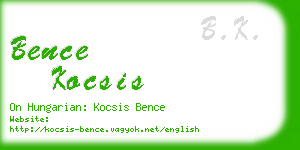 bence kocsis business card